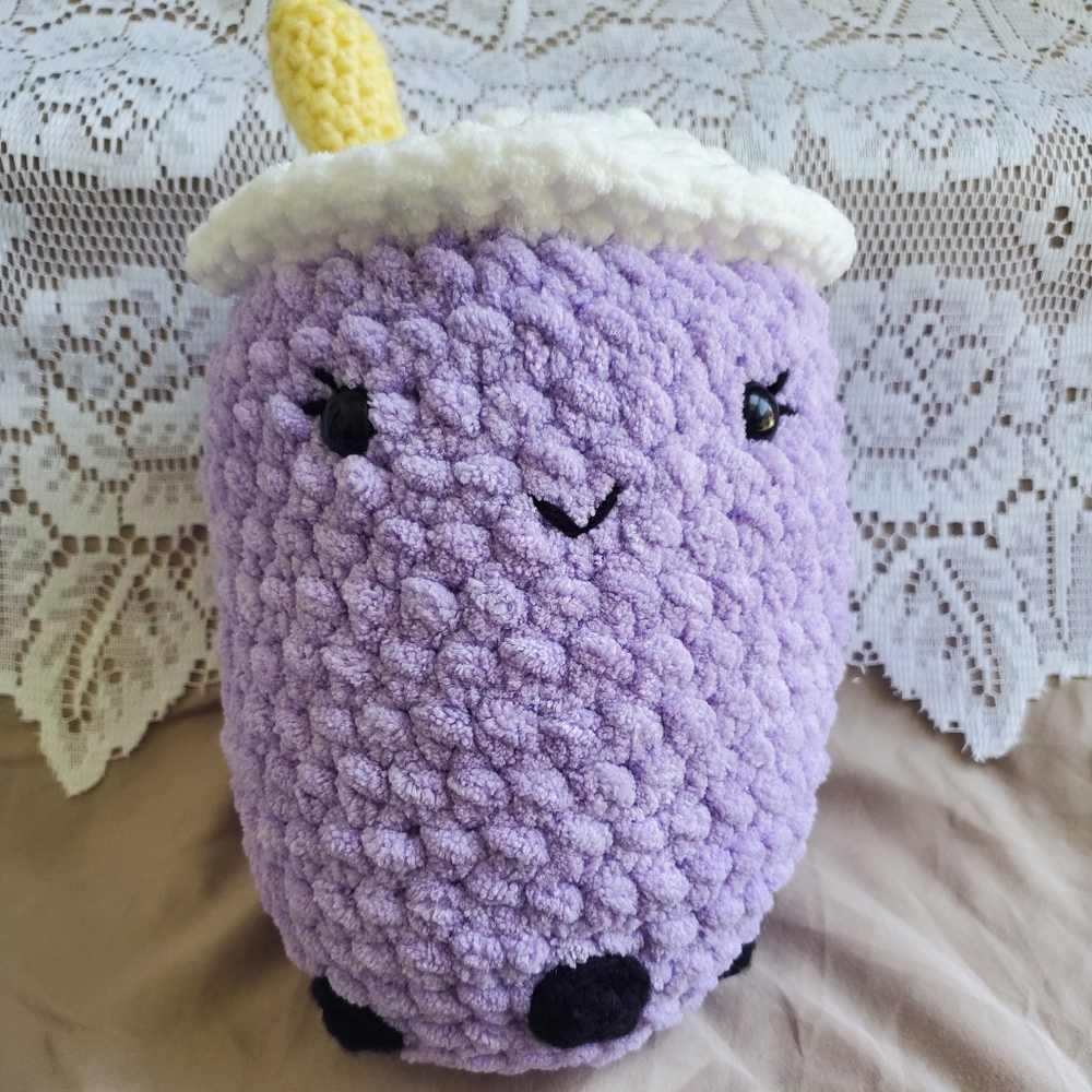 🧋Handmade Milk Tea Boba Crocheted Plushie - Picture 6 of 9